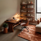 Handcrafted Wooden Live Edge Desk For Living Room Interior