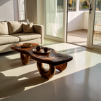 Mid Century Wooden Live Edge Coffee Table For Living Room