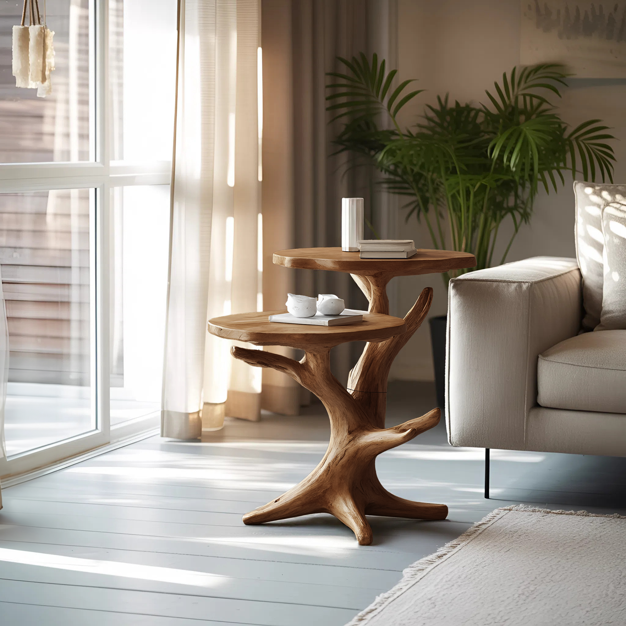 Mid Century Wooden End Table For Furniture Decor Elegant Living Room