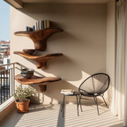 Modern Wooden Live Edge Mushroom Shelf For Minimalist Interior Decor