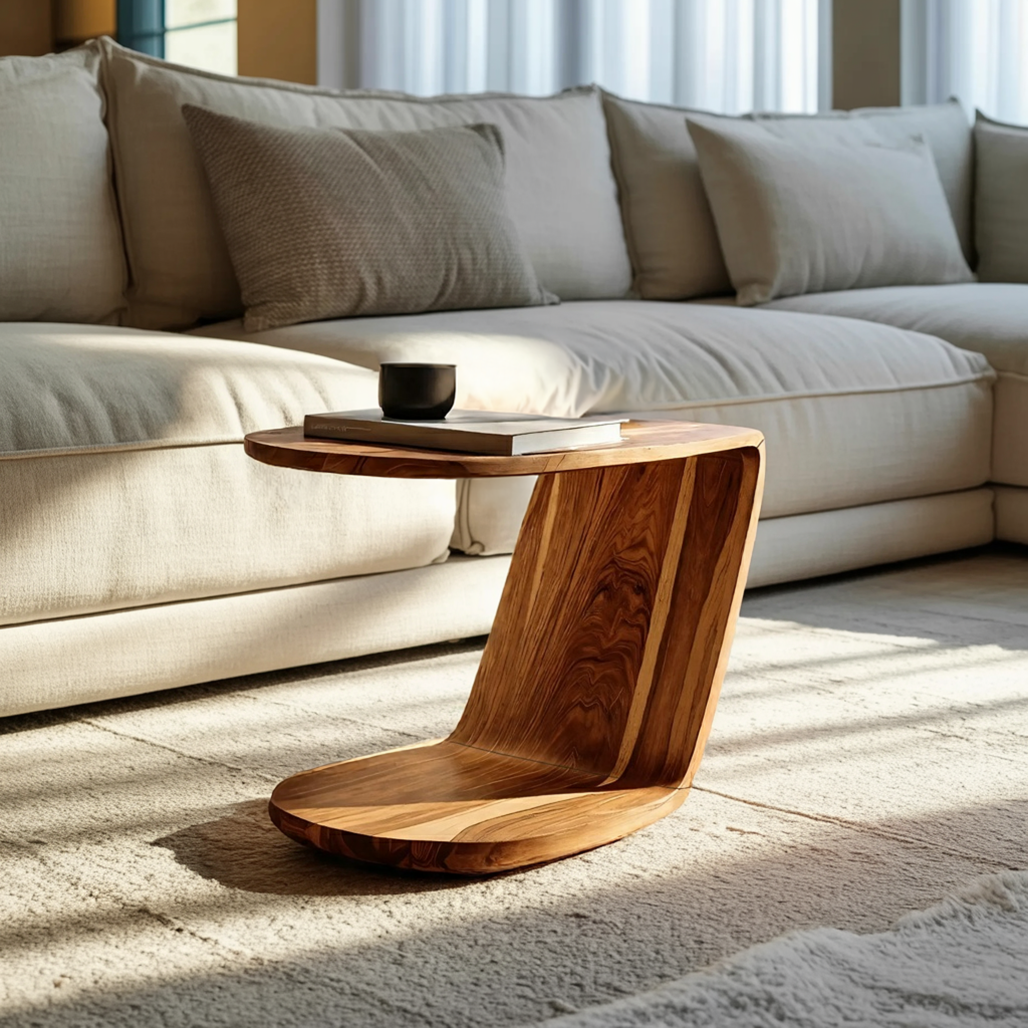 Handcrafted Live Edge Side Table For Furniture Collection
