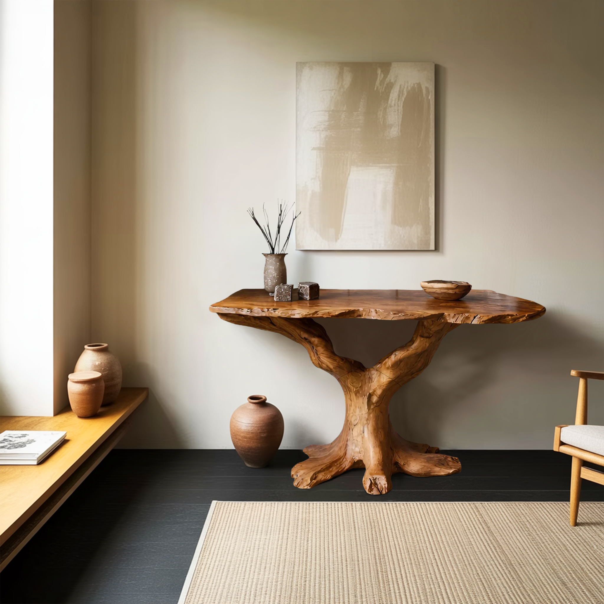 Handcrafted Live Edge Entryway Table For Furniture Decor And Style