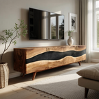 Handcrafted Solid Wood TV Console For Furniture Decor