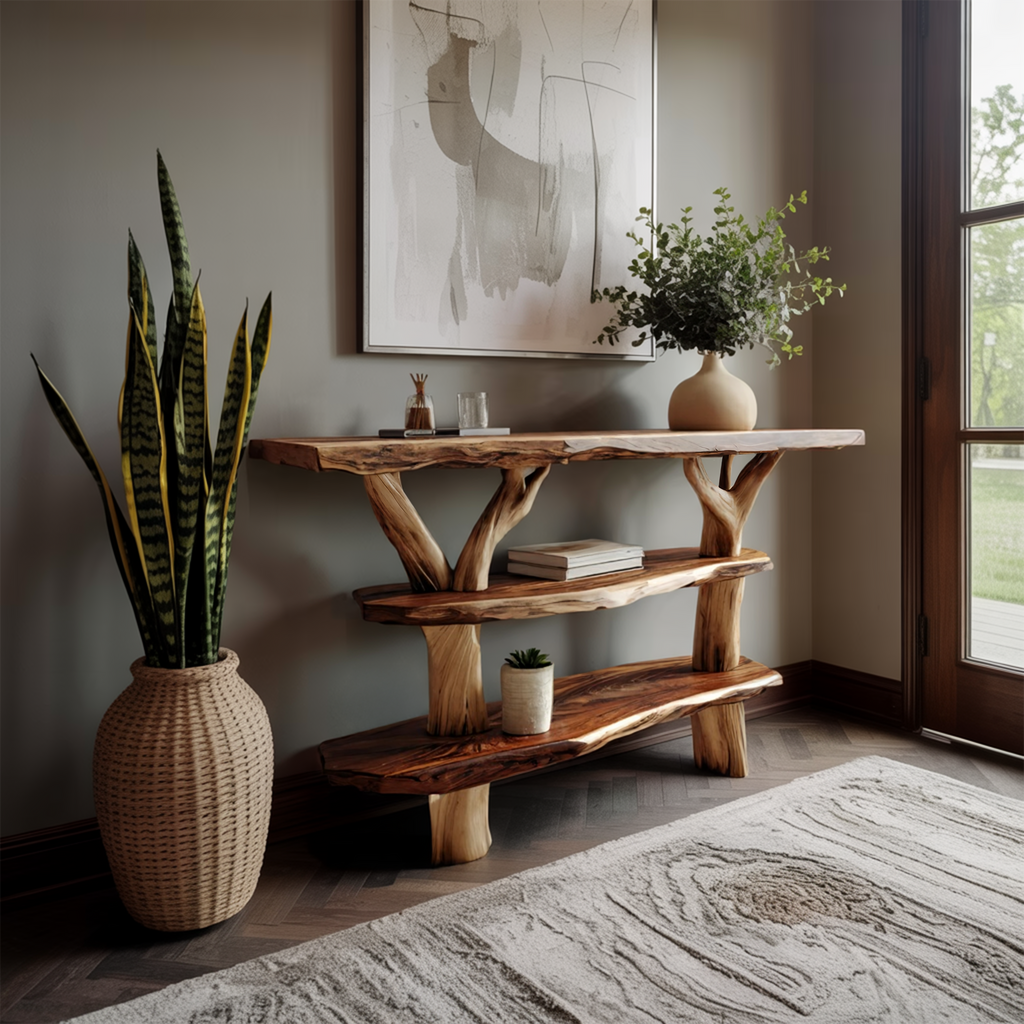 Handcrafted Solid Wood Console Table For Classic Entryway Furniture Style