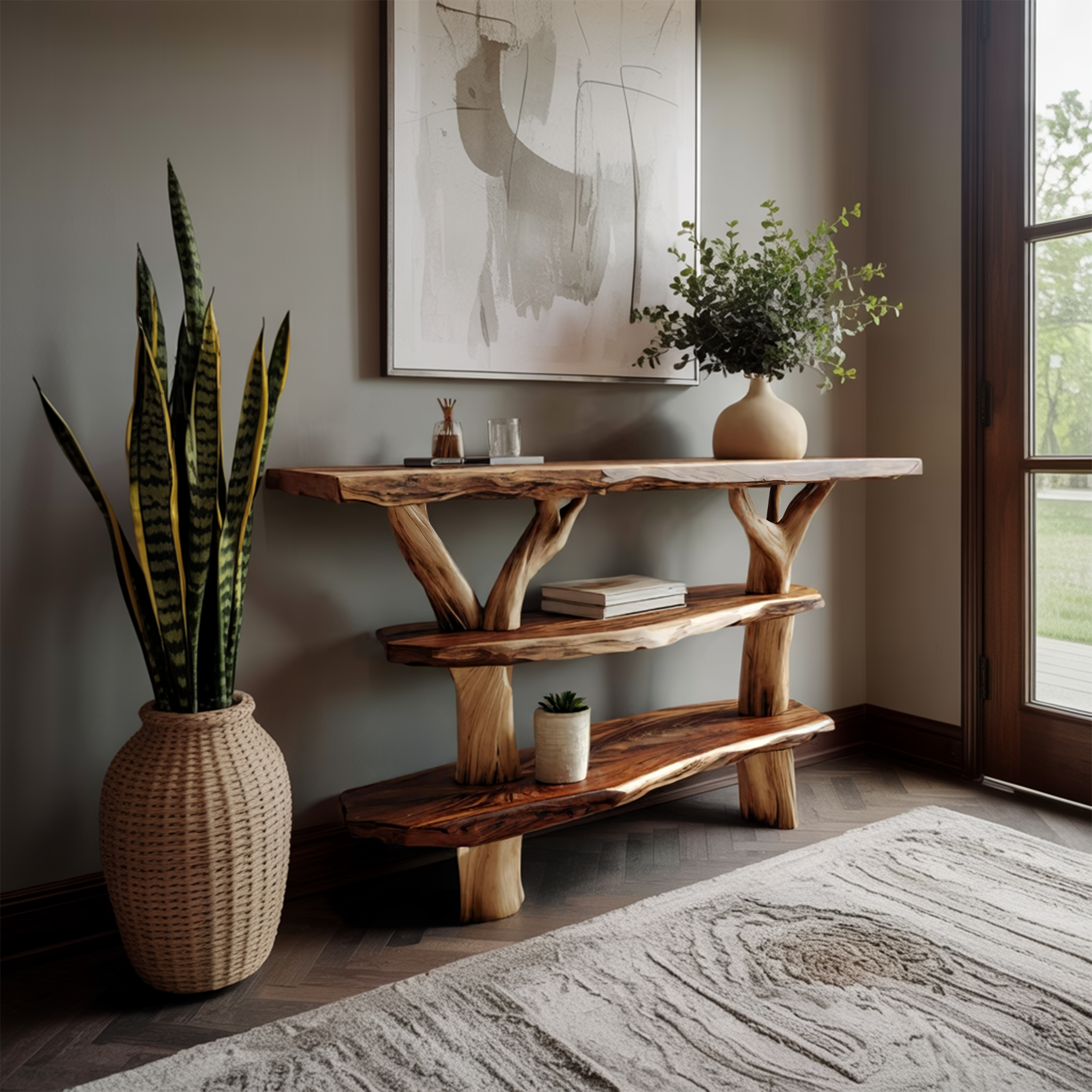 Handcrafted Solid Wood Console Table For Classic Entryway Furniture Style