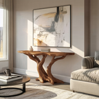 Modern Handcrafted Wooden Live Edge Console Table For Bedroom Decor