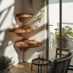 Farmhouse Solid Wood Mushroom Shelf For Bedroom Decor And Furniture Design