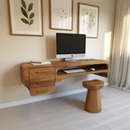 Minimalist Wall Mounted Desk With Drawers Floating Workstation For Bedroom And Office