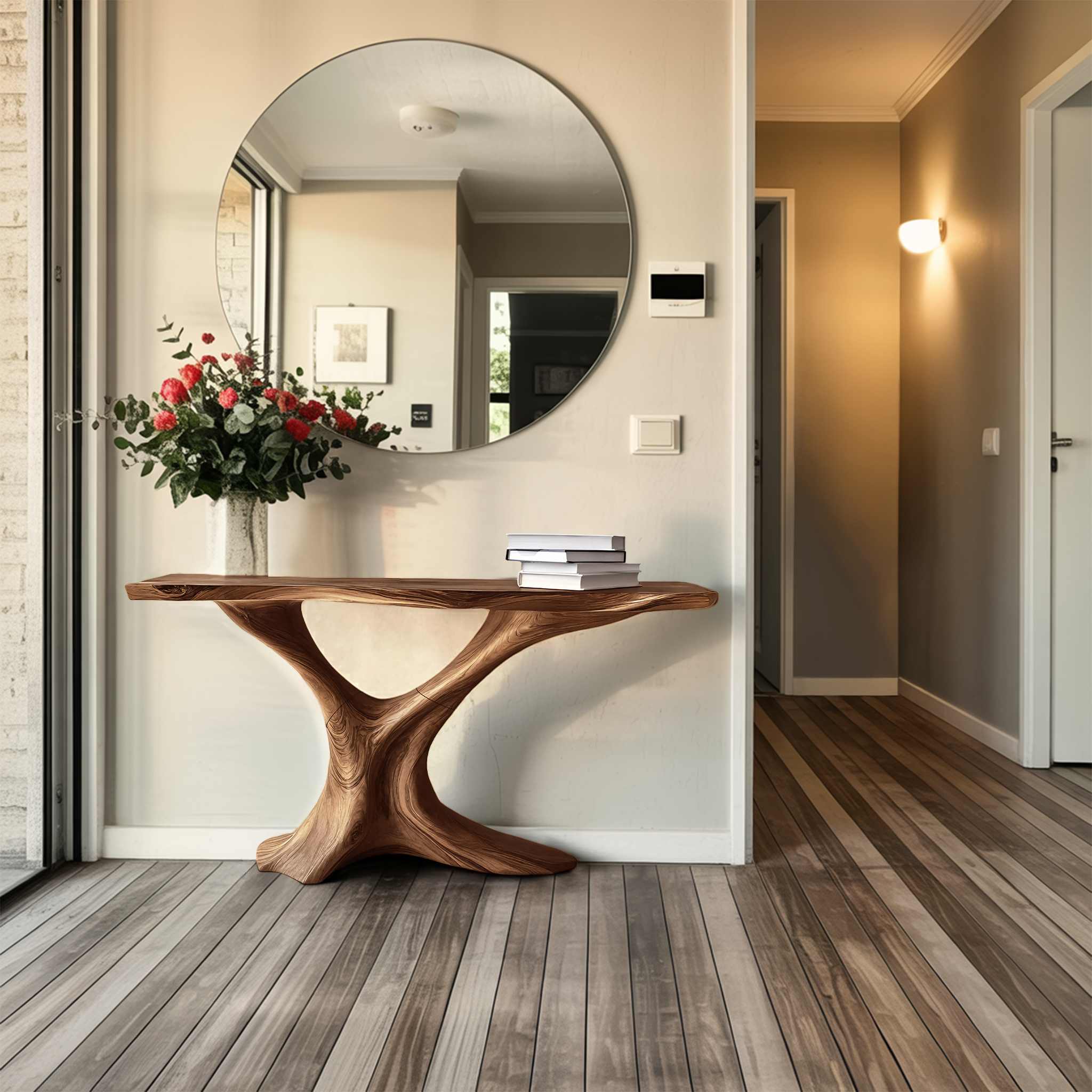 Mid Century Live Edge Entryway Table For Bedroom Decor And Display