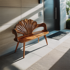 Rustic Natural Wood Bench For Entryway And Hallway