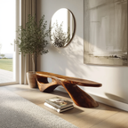 Sculptural Organic Bench For Entryway Or Living Room