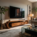 Modern Sculptural TV Console For Media Furniture
