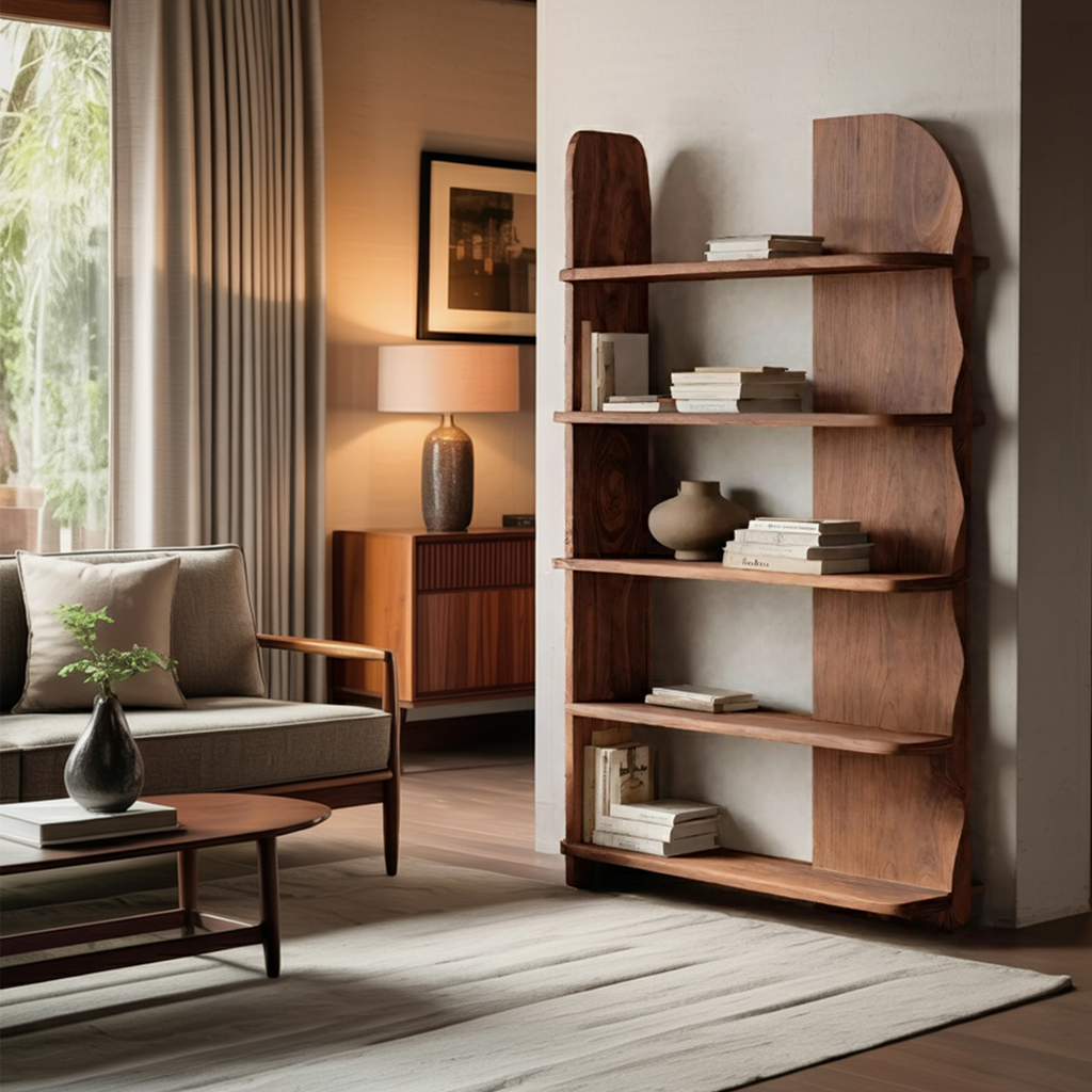 Minimalist Bookcase Sculptural Design For Living Decor