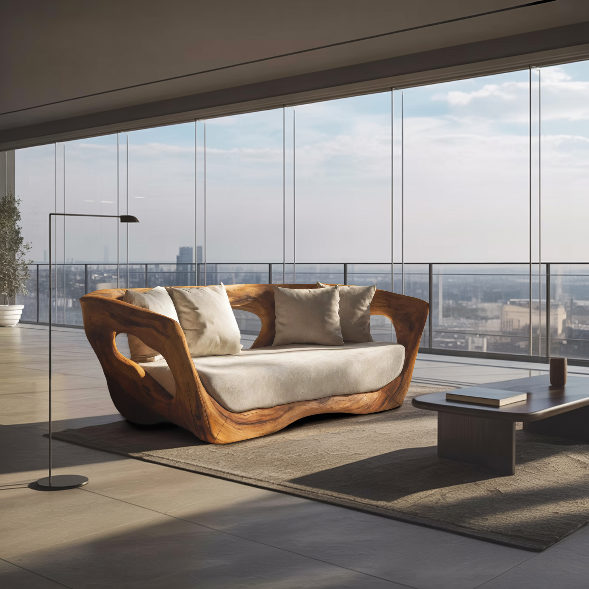 Modern Sculpted Sofa For Living Room Decor