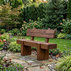 Modern Solid Wood Outdoor Bench With Charred Finish For Garden Or Patio