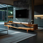 Farmhouse Rustic Solid Wood TV Cabinet For Living