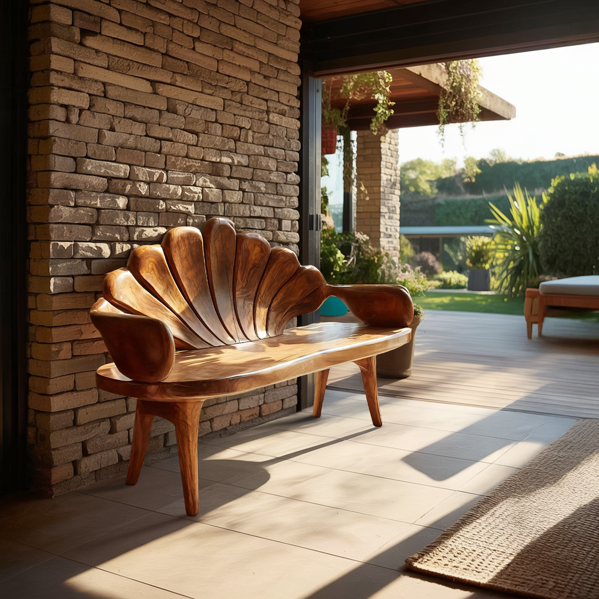 Handcrafted Entryway Bench In Solid Wood For Home Use