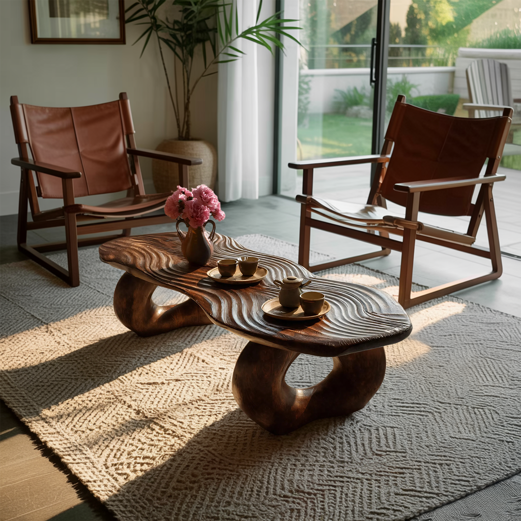 Handcrafted Live Edge Abstract Coffee Table For Living Room