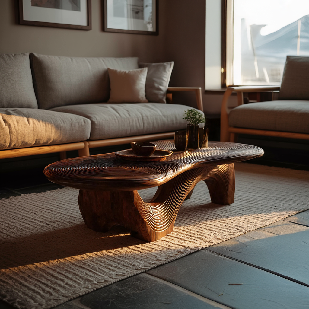 Farmhouse Wooden Live Edge Coffee Table For Furniture Decor