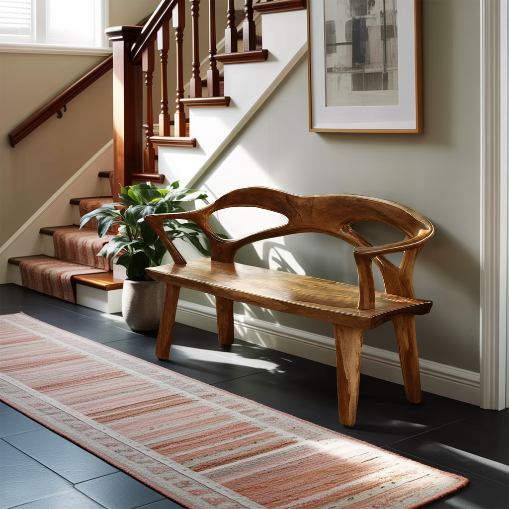 Live Edge Wood Bench For Entryway And Entry Hall