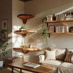 Modern Solid Wood Mushroom Shelf For Living Room Furniture Decor