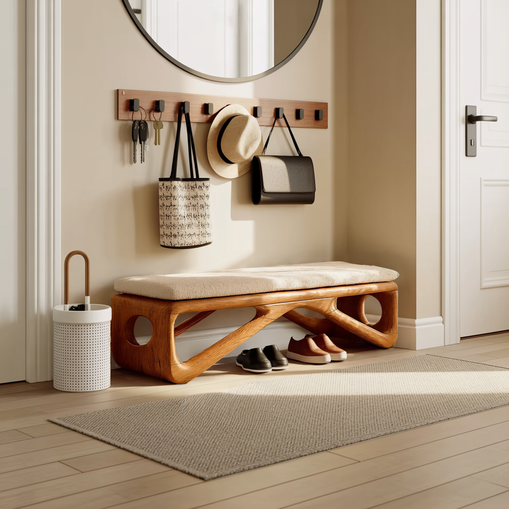 Farmhouse Wooden Bench For Cozy Bedroom Corners