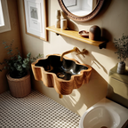 Modern Wall Mounted Wooden Bathroom Sink For Luxury Bathroom Furniture