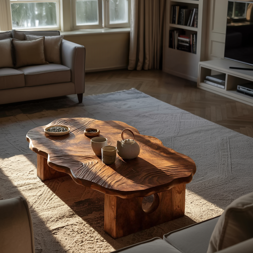 Farmhouse Handcrafted Abstract Coffee Table For Living Room