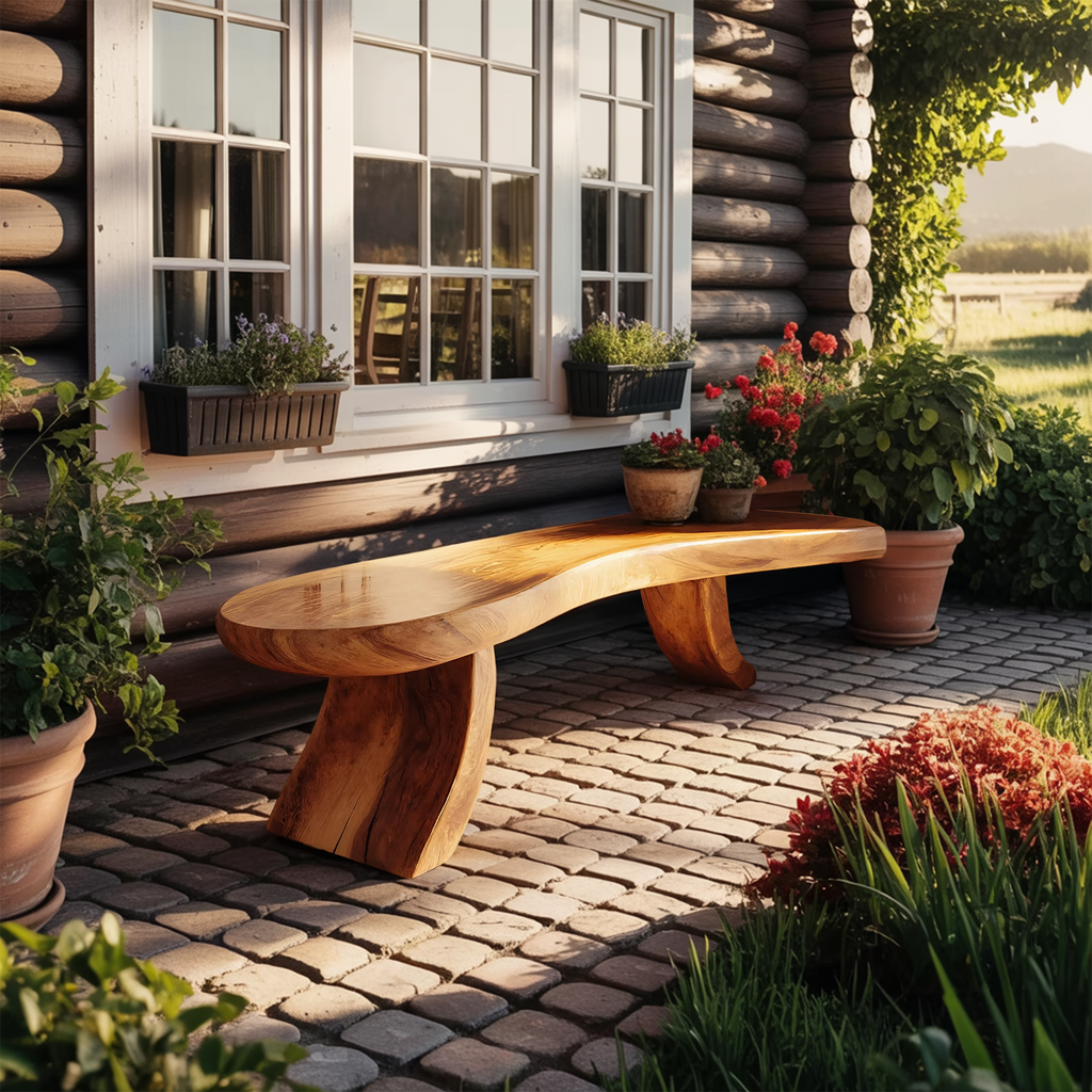 Modern Live Edge Entryway Bench For Minimalist Home Decor