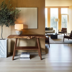 Farmhouse Live Edge Entryway Table For Living Room Design