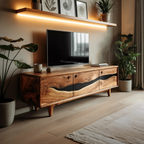 Handcrafted Wooden Console For Living Room Setup