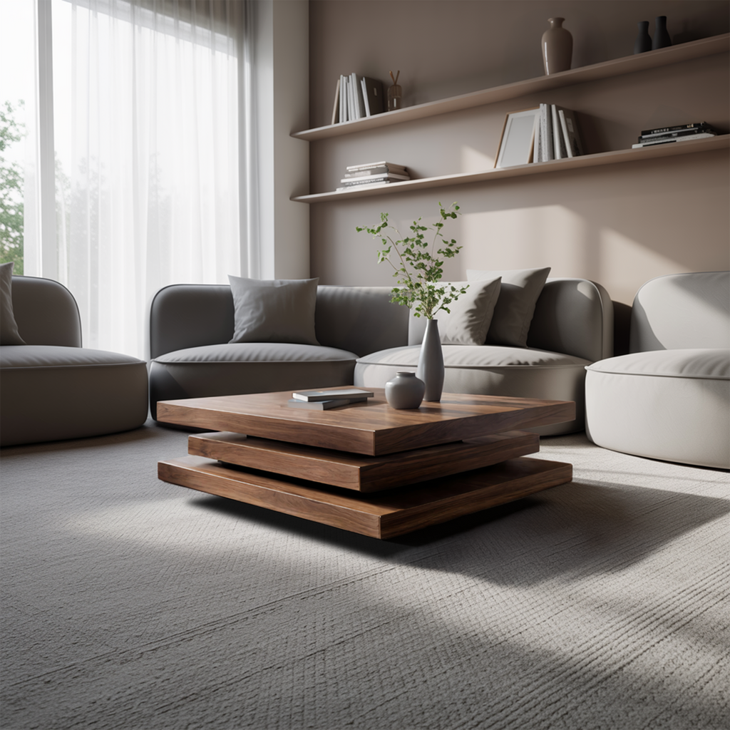 Rustic Mid Century Live Edge Coffee Table For Furniture Accent