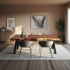 Dining Room Mid Century Live Edge Dining Table Retro Style