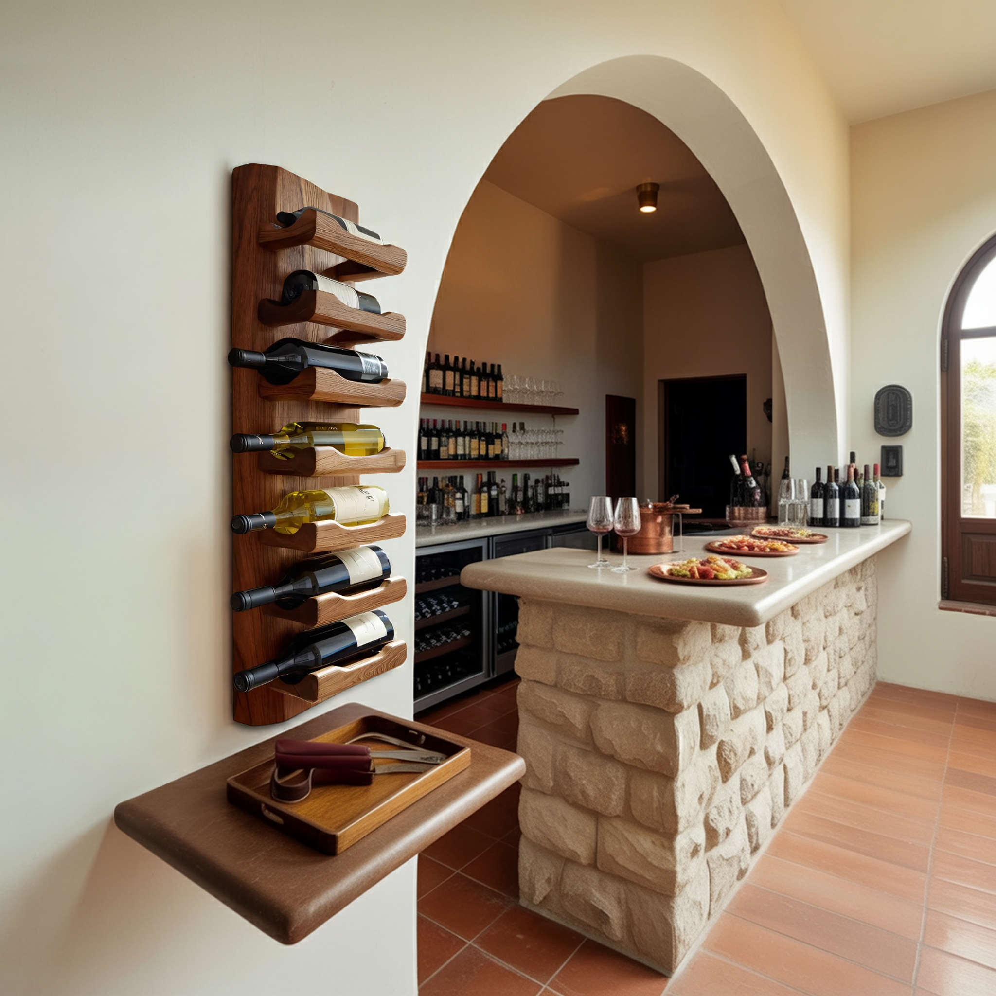 Modern Wall Wine Bottle Holder For Minimal Home Decor
