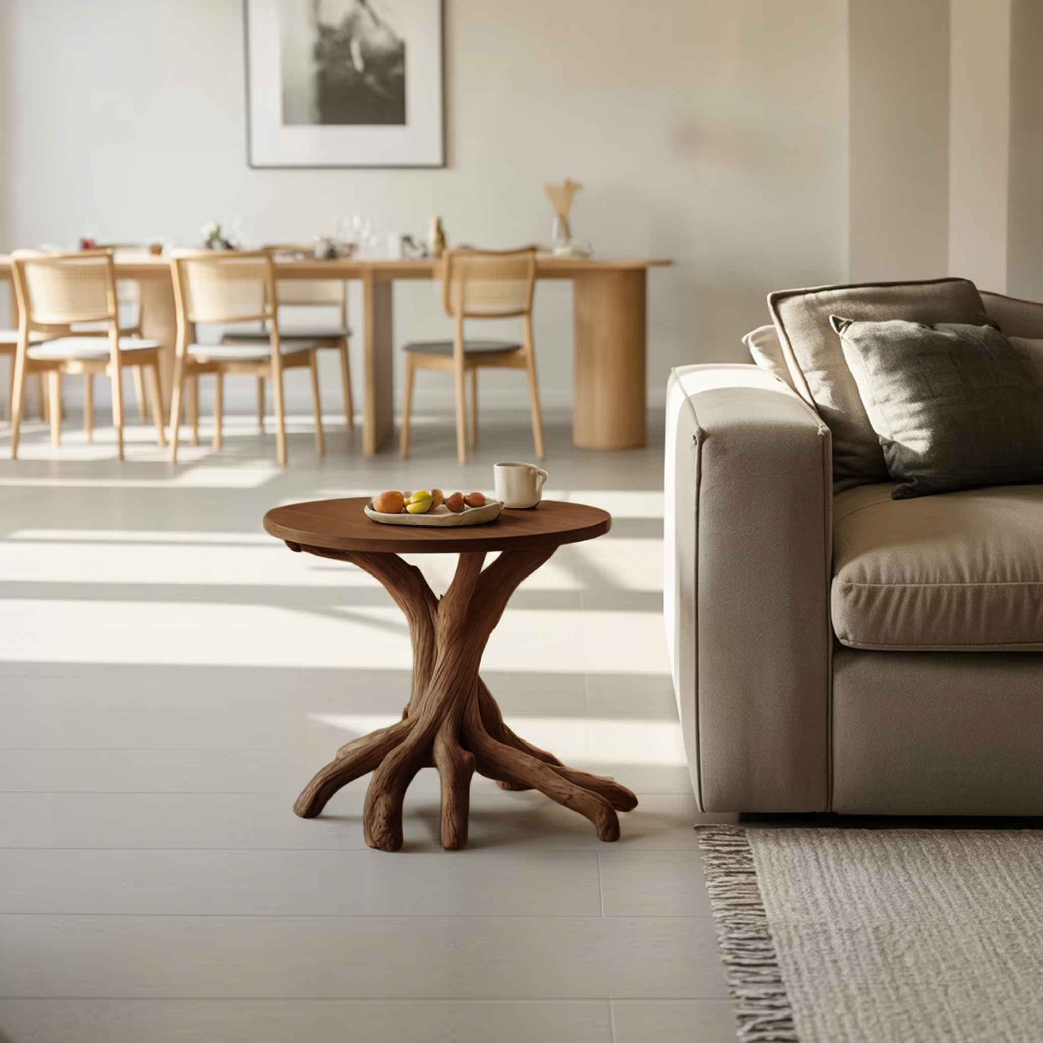 Rustic Wooden End Table For Entryway Design Functional Wall Display