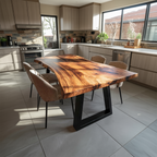 Kitchen Decor Handcrafted Solid Wood Dining Table Natural