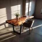 Modern Wooden Live Edge Desk For Small Spaces