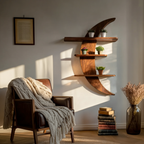 Mid Century Moon Wall Shelf For Cozy Corner Decor