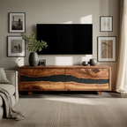 Handcrafted Live Edge TV Cabinet For Furniture Decor
