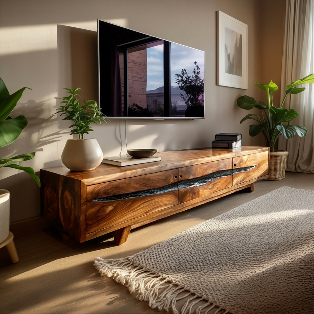Farmhouse Solid Wood TV Console For Bedroom Design