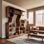 Artisan Carved Bookshelf For Modern Interior