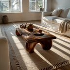 Handcrafted Solid Wood Irregular Coffee Table For Living Room