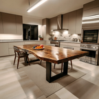 Furniture Decor Modern Solid Wood Dining Table Sleek Edge