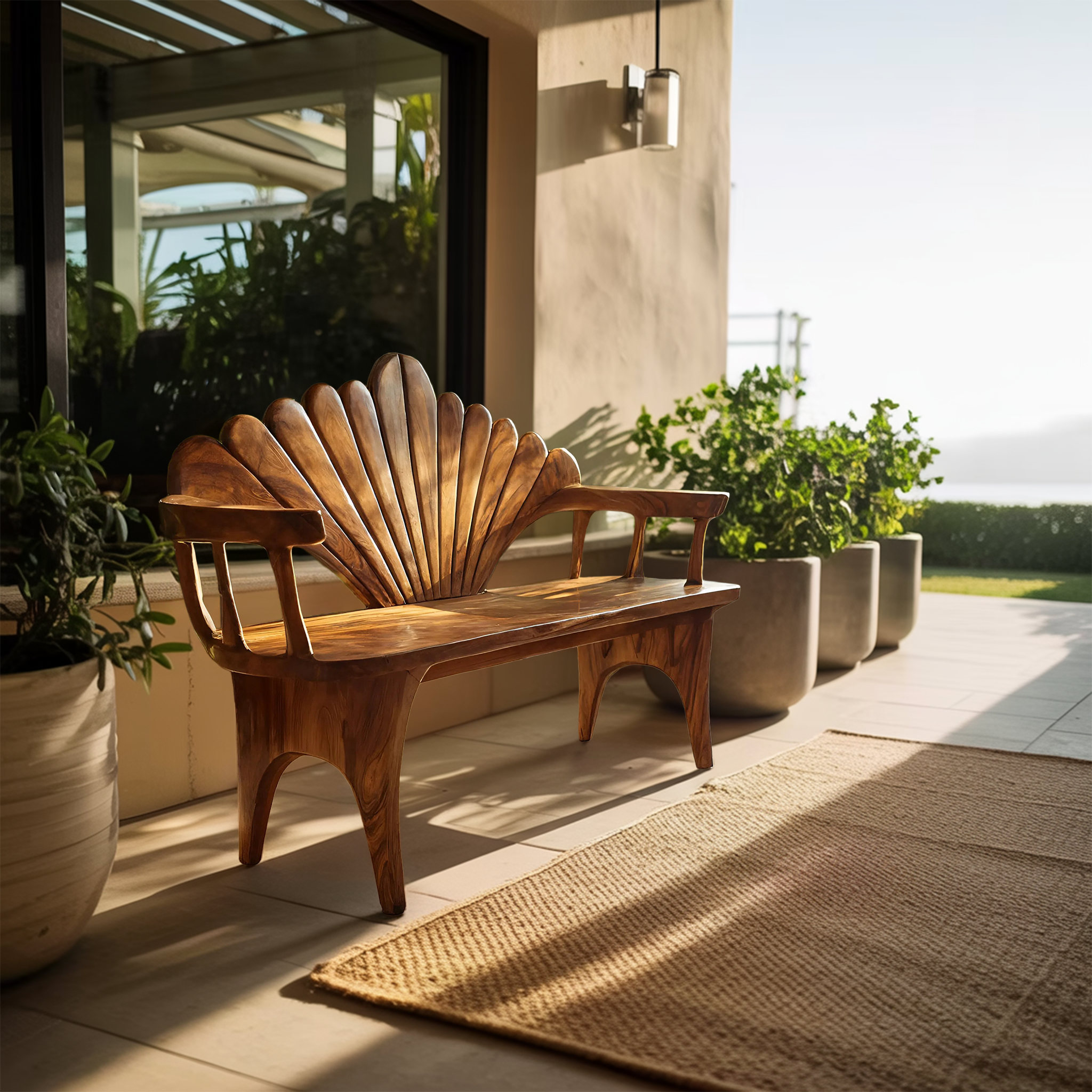 Natural Solid Wood Entryway Bench For Foyer Decor