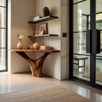 Modern Live Edge Console Table Solid Wood Artistic For Living Room