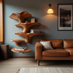 Modern Solid Wood Mushroom Shelf For Entryway Design And Display