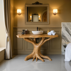 Modern Solid Wood Bathroom Vanity Live Edge Design For Luxury Bathroom