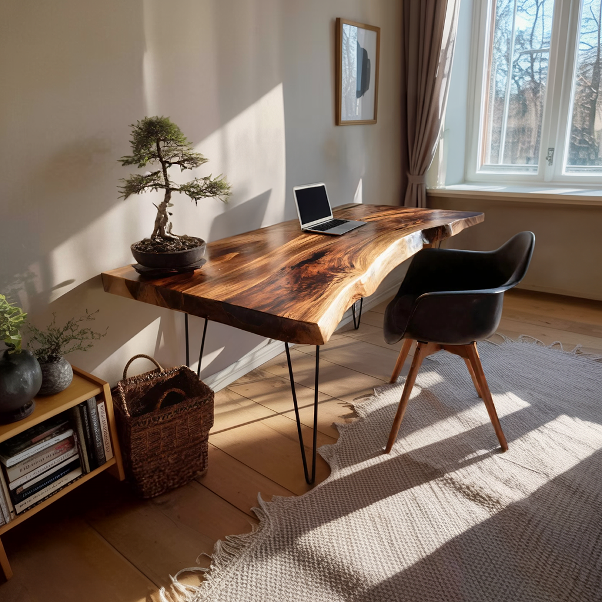Handcrafted Solid Wood Desk For Bedroom Decor