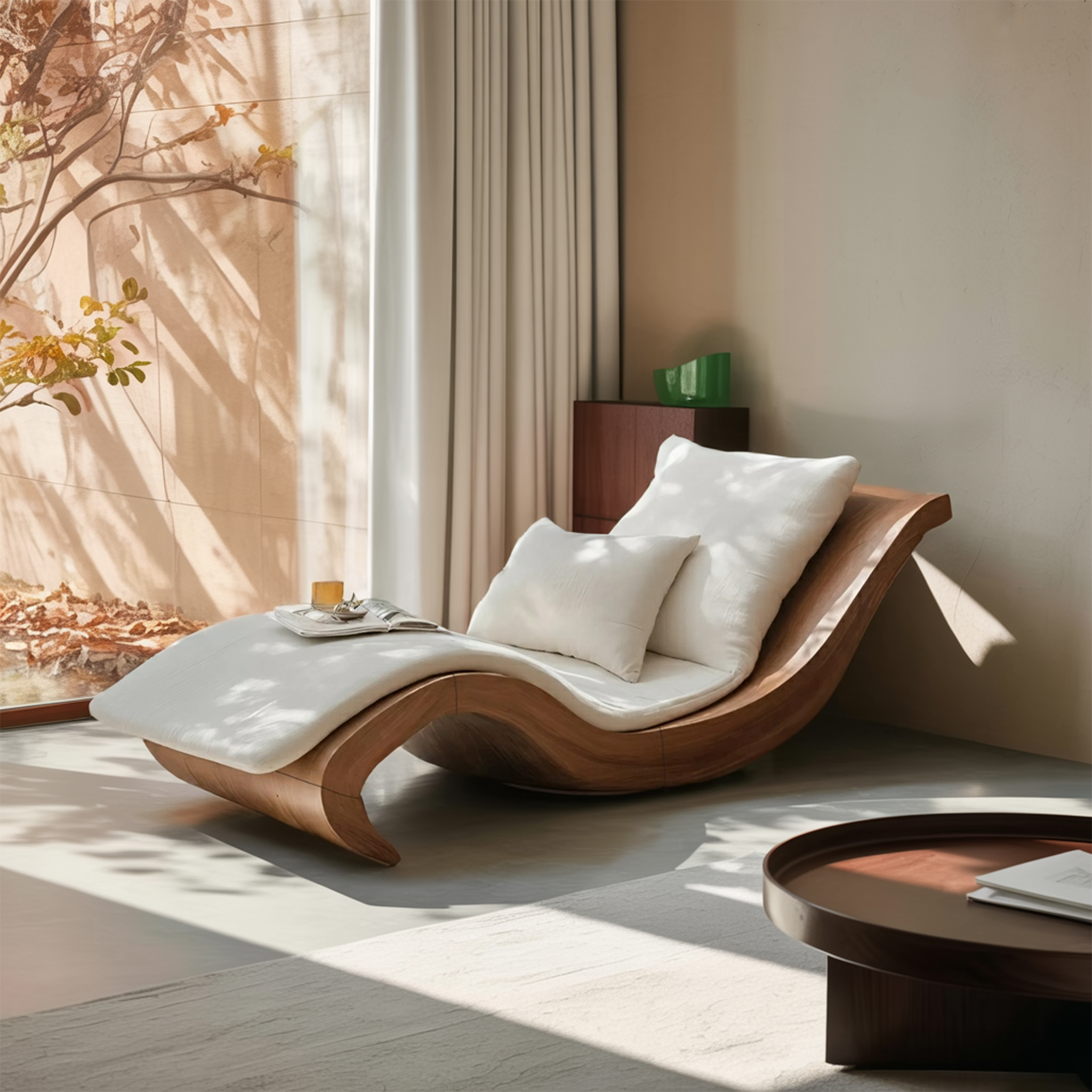 Mid Century Wooden Daybed For Living Room Furniture Decor