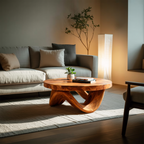 Modern Sculptural Coffee Table With Curved Base For Living